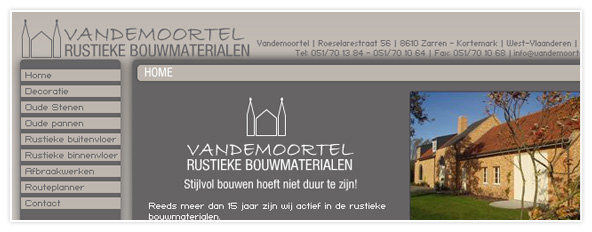 Website Vandemoortel Rustieke Bouwmaterialen